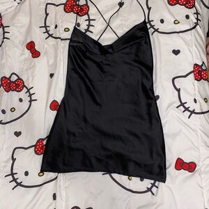 Satin Black Mini Dress